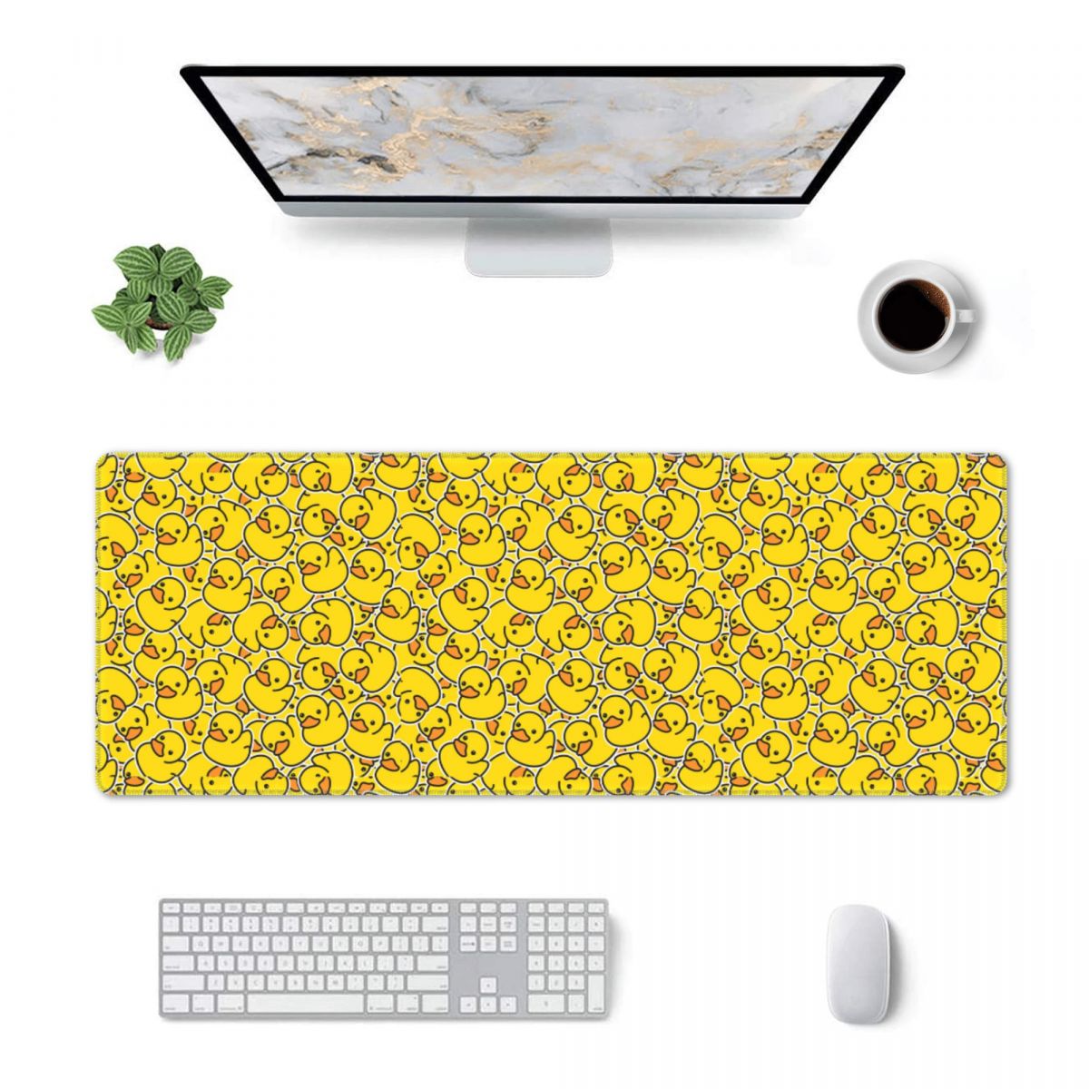 Pc Gaming Yellow - Grand tapis de souris jaune, motif